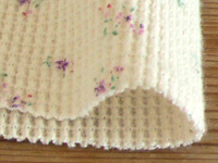 CHECK&STRIPEオリジナルワッフル起毛花柄きなりにラベンダー